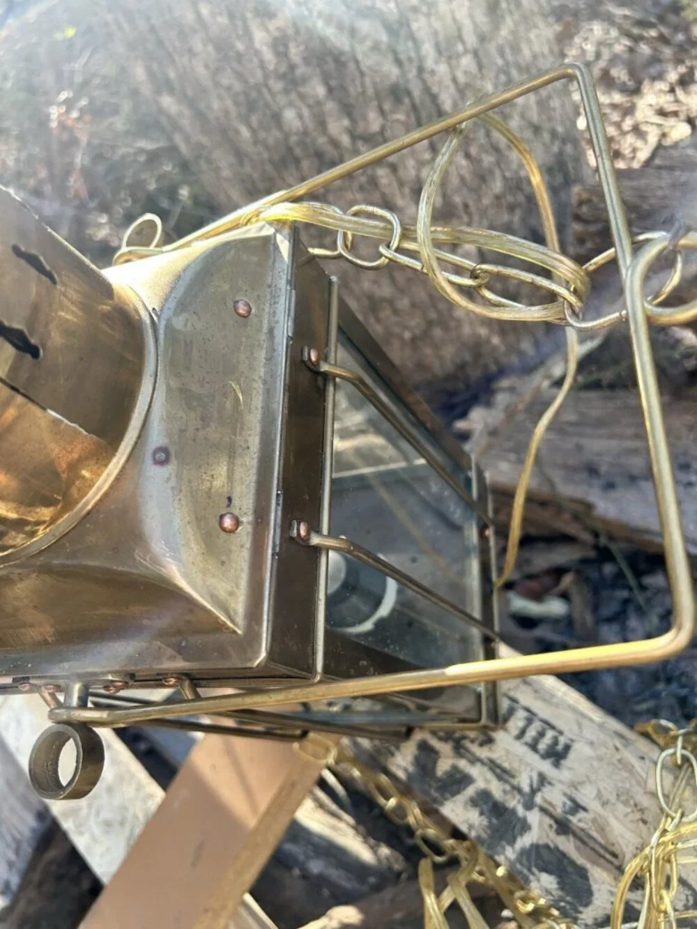 Vintage Marine Cargo Light GR Britain 1939 Brass Ship Carriage Lantern Nautical